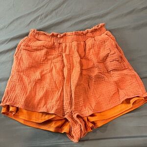 Pink Lily High Waist Orange Shorts